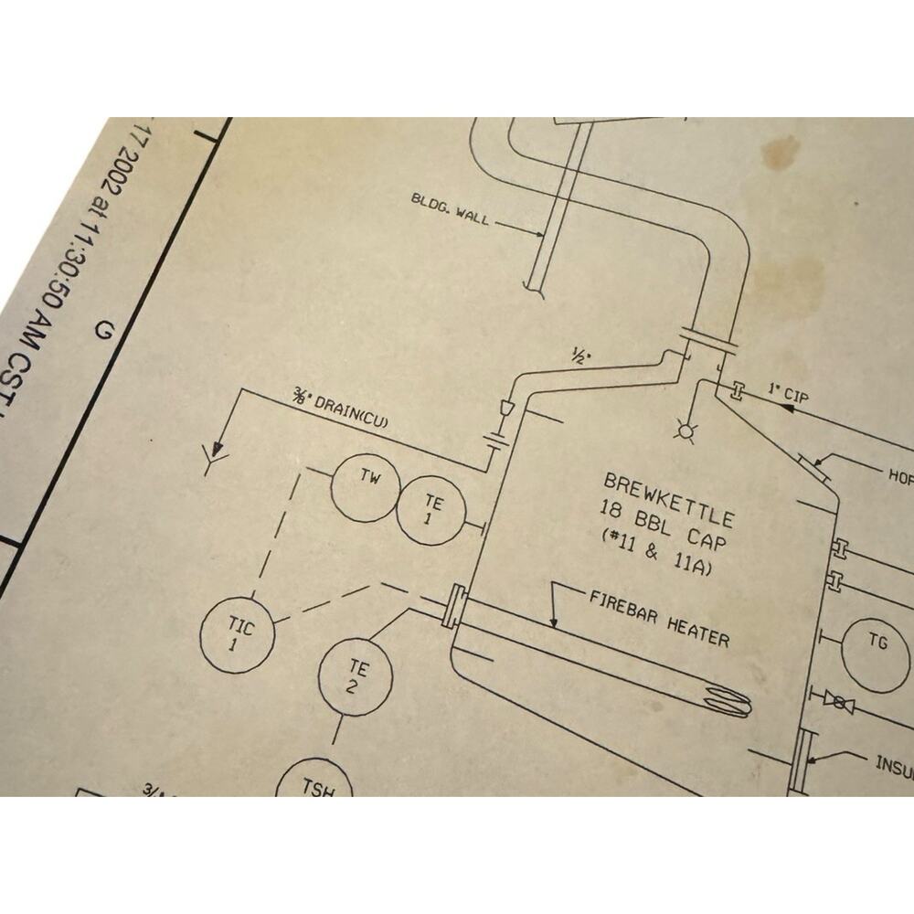 Sea World Orlando Brewery Anheuser Busch 1991 Engineering‎ Blueprint Schematic